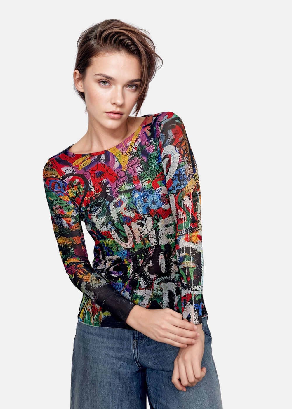 Peace & Love - NudiTee Sheer Top - In Stock