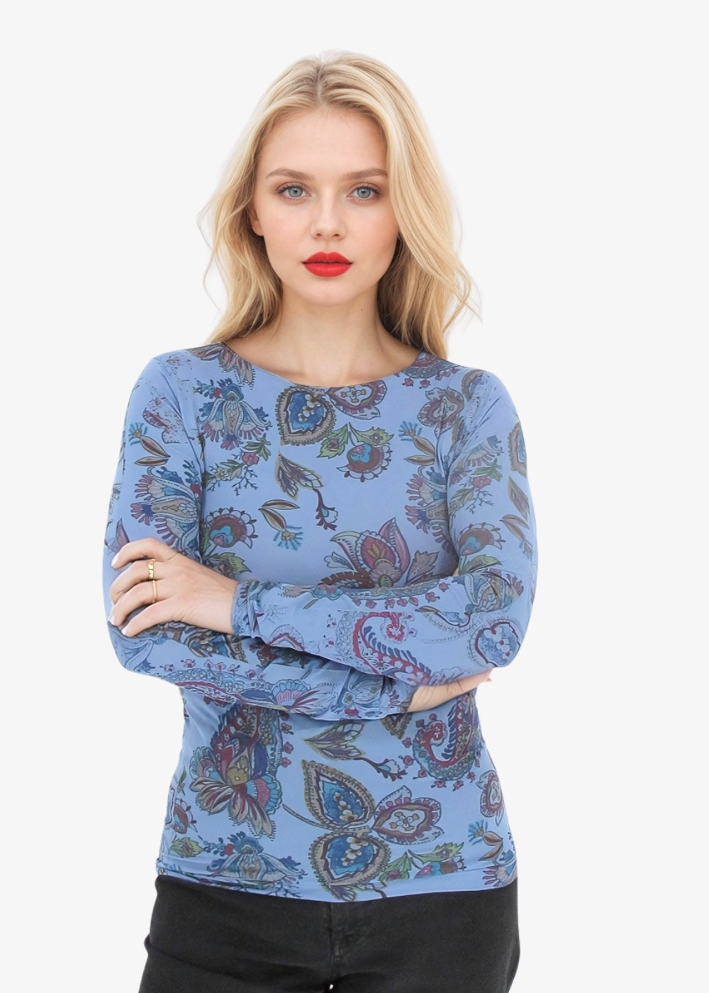 Paisley Second Skin Raw Edge Top - In Stock