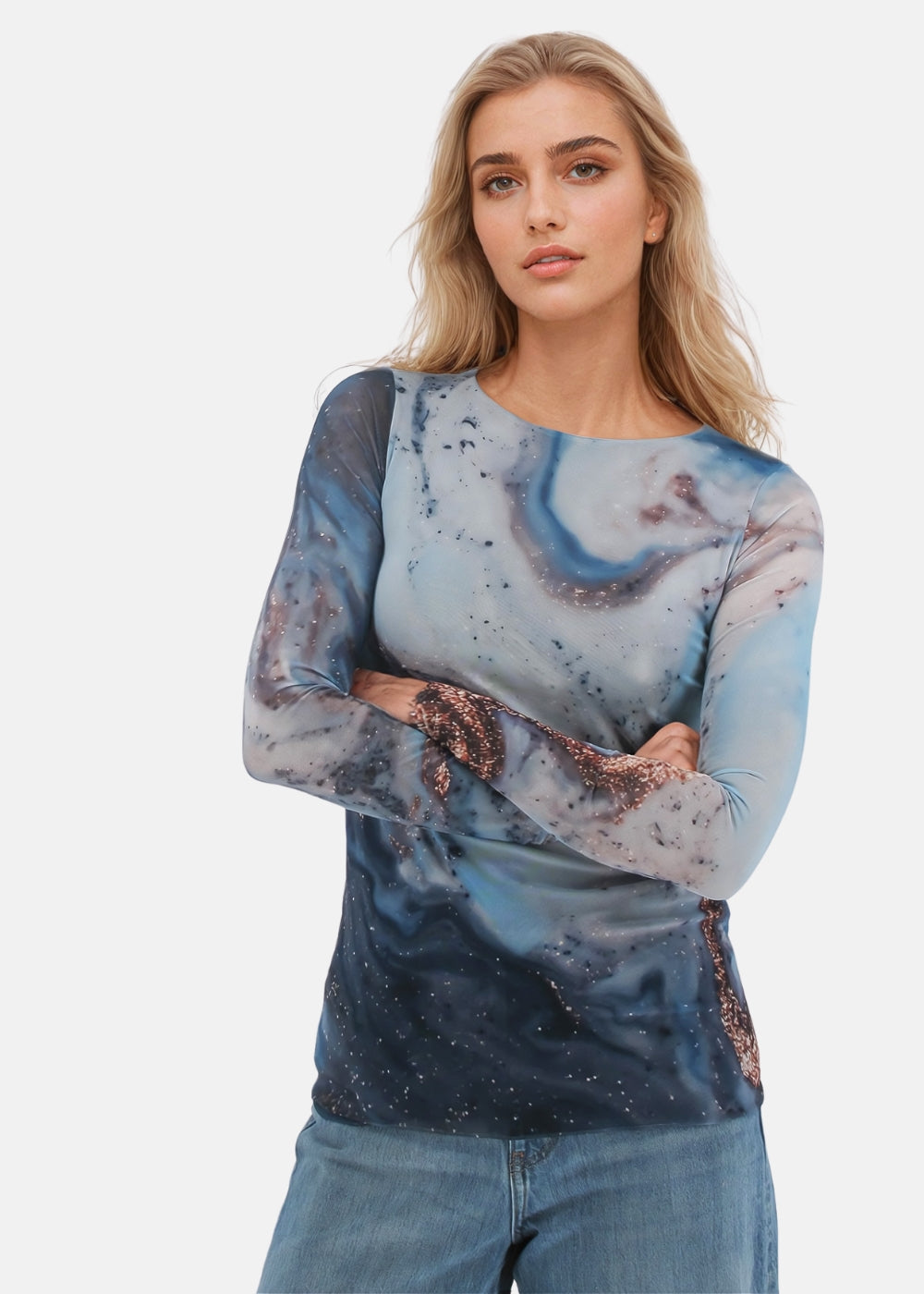Blue Galaxy - Florence Double Sheer Top - In Stock