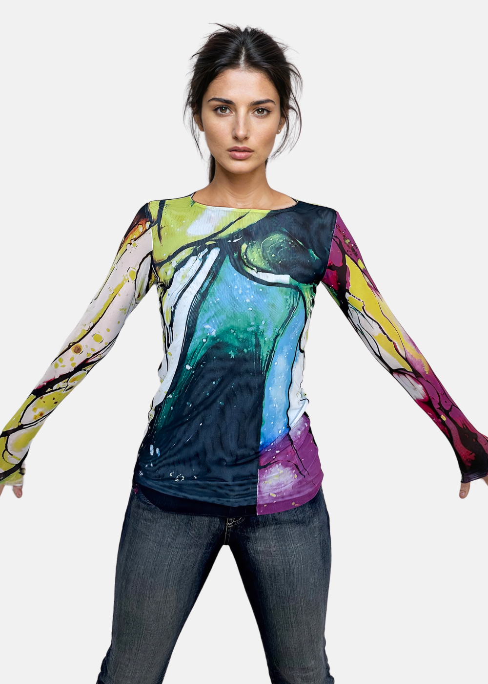 Sea Glass - Florence Double Sheer Top - In Stock