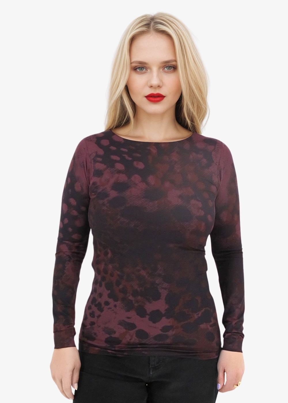 Tortoiseshell Second Skin Raw Edge Top - In Stock