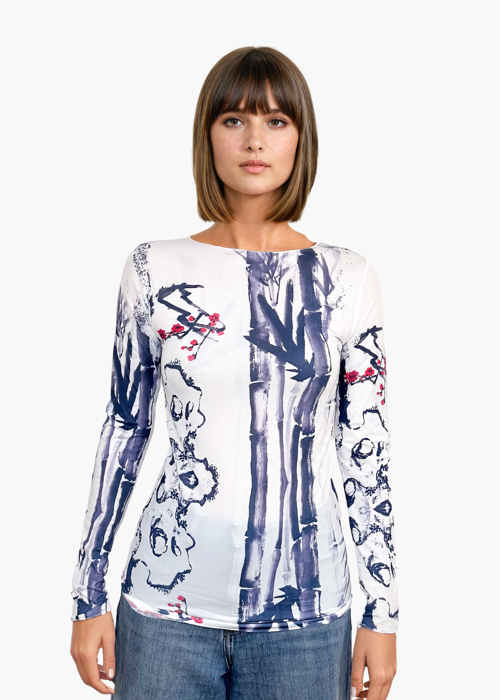 Bamboo Second Skin Raw Edge Top - In Stock