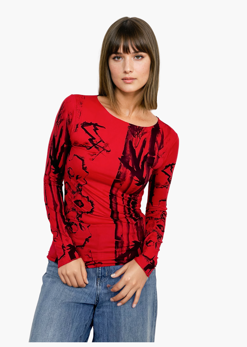Bamboo Second Skin Raw Edge Top - In Stock