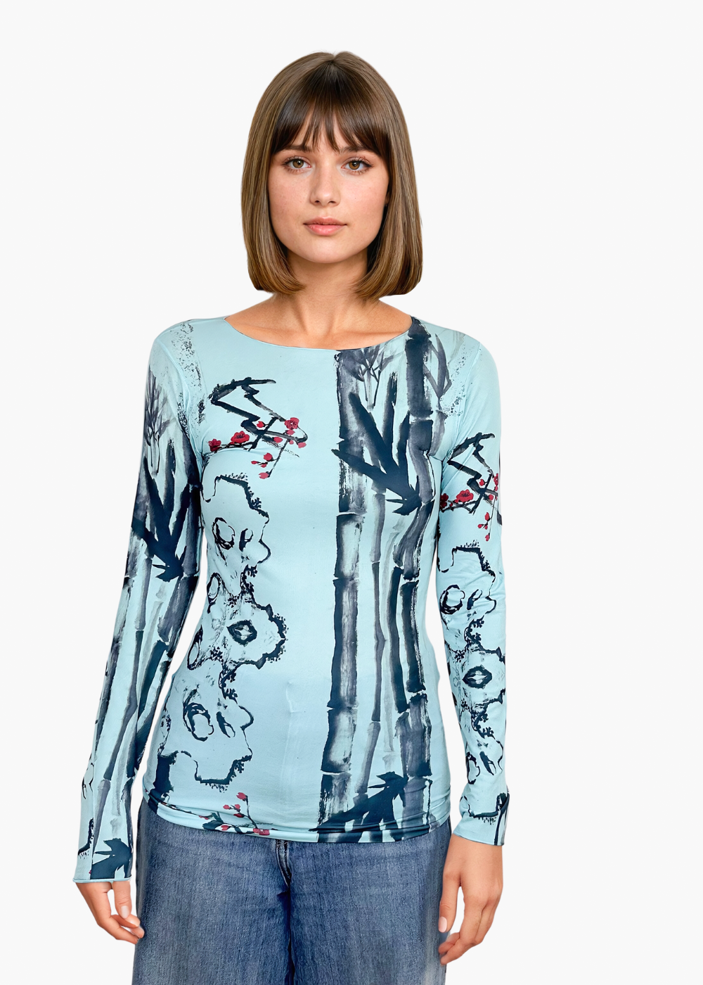 Bamboo Second Skin Raw Edge Top - In Stock