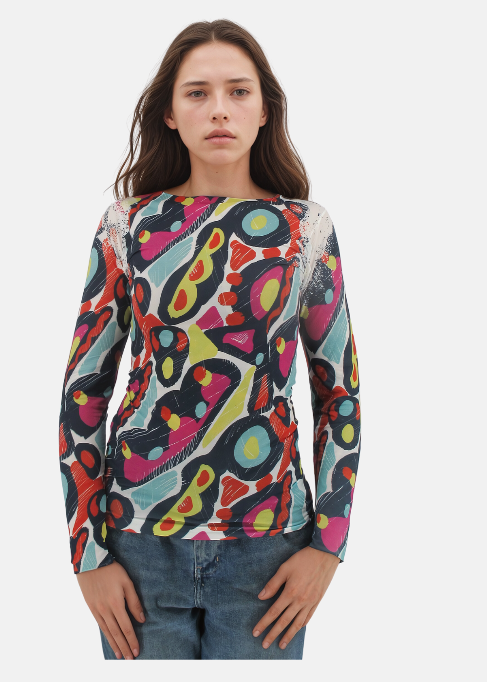 60's Second Skin Raw Edge Top - In Stock