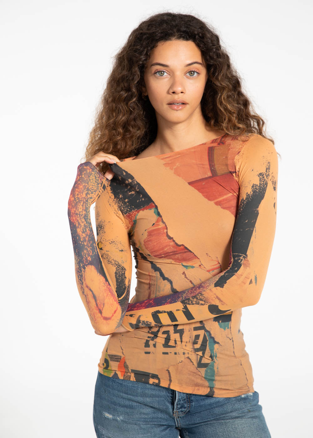 Paper Mache Second Skin Raw Edge Top - In Stock