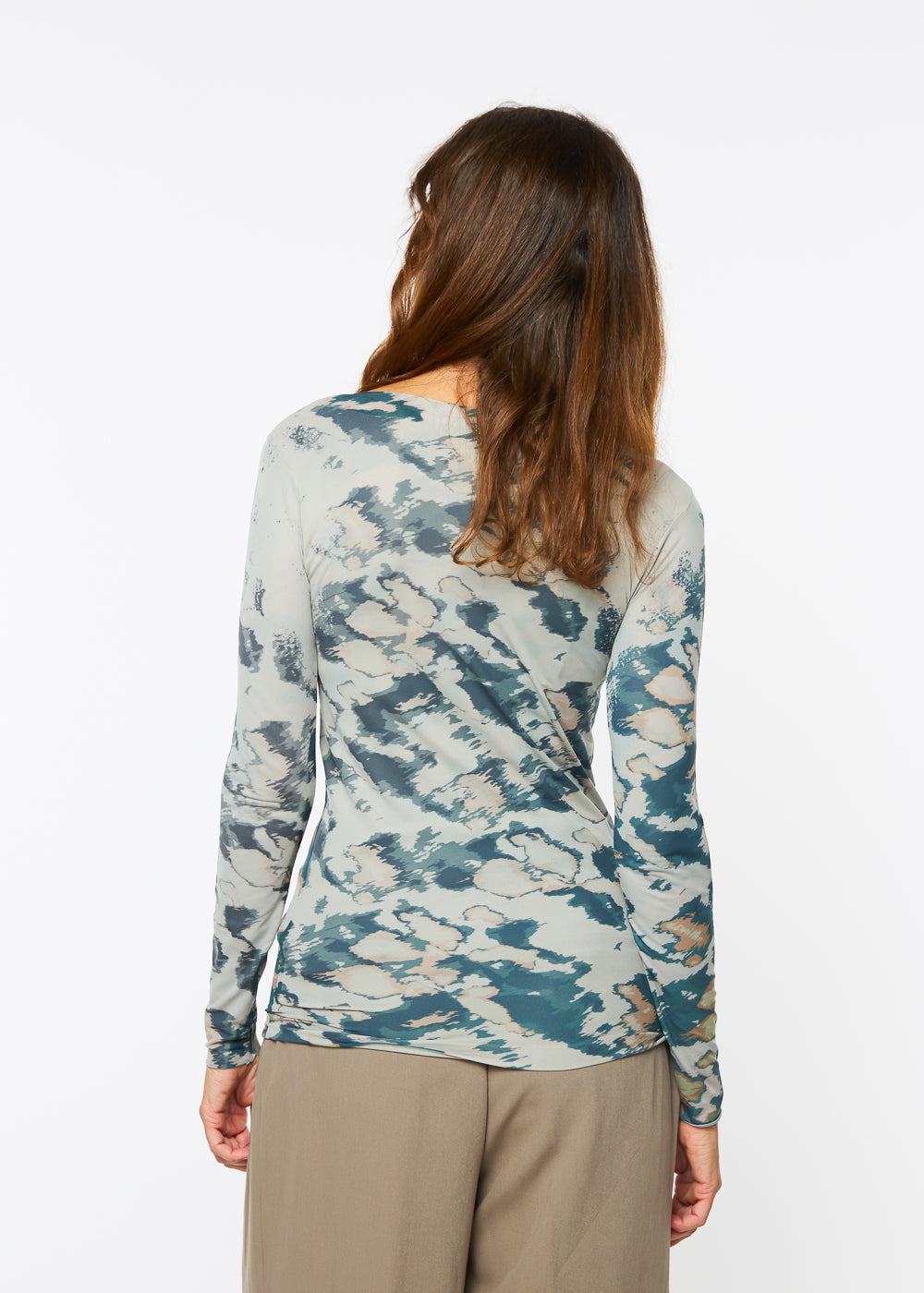 Camo Art Second Skin Raw Edge Top - In Stock