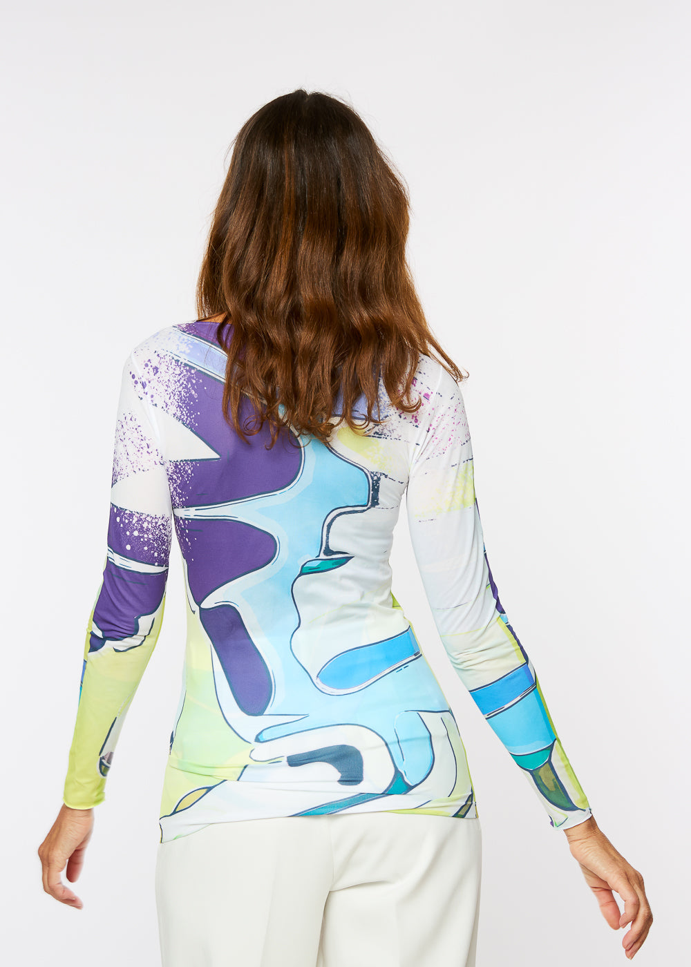 Aqua Waves Raw Edge Second Skin Top - In Stock