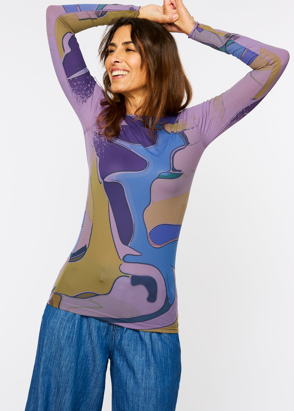 Aqua Waves Raw Edge Second Skin Top