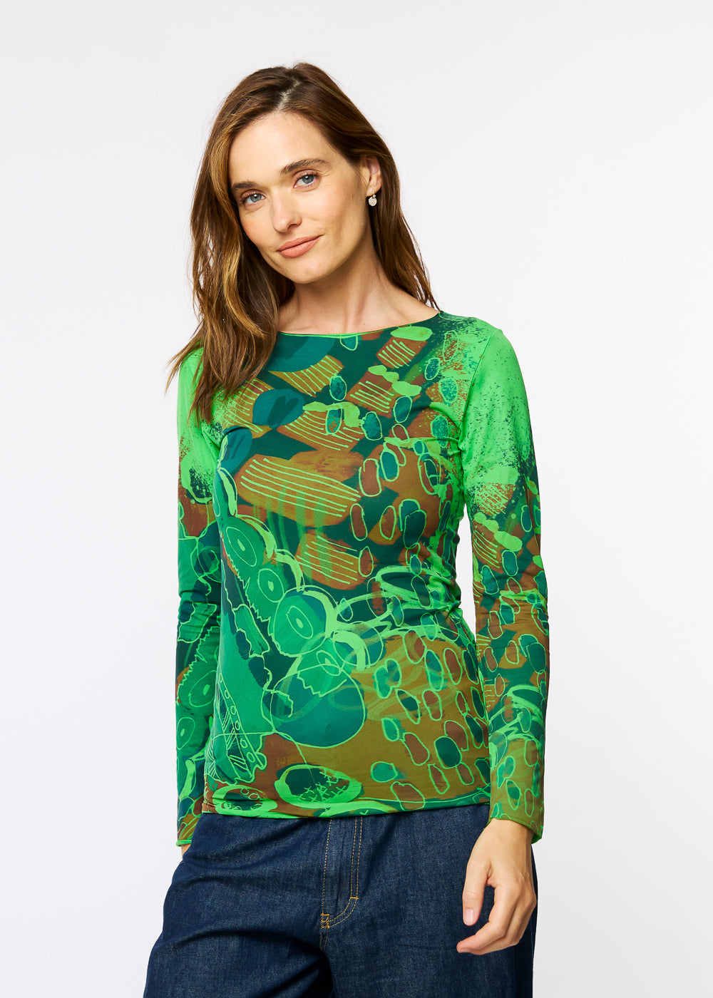 Curious Coral Raw Edge Second Skin Top