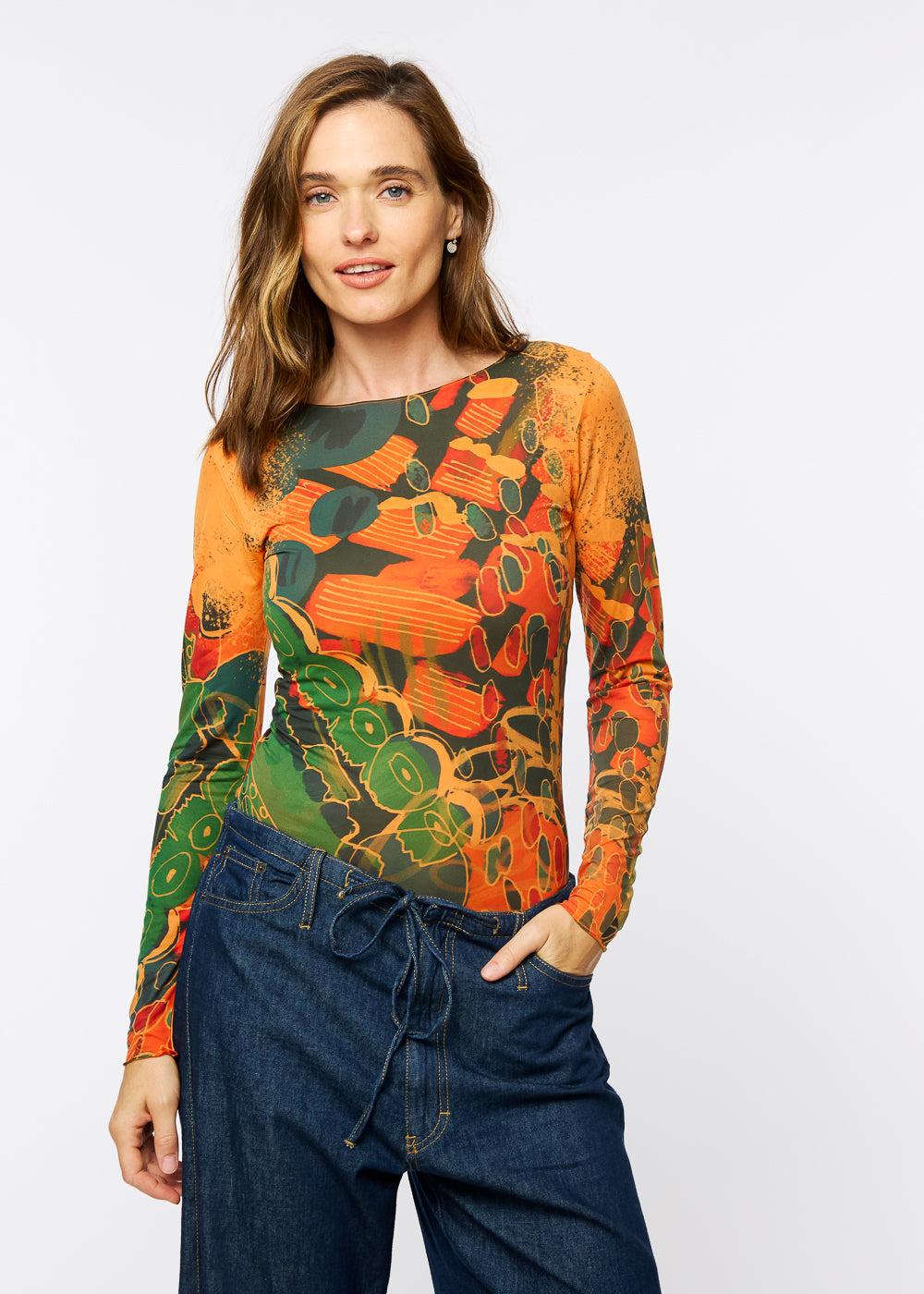 Curious Coral Raw Edge Second Skin Top