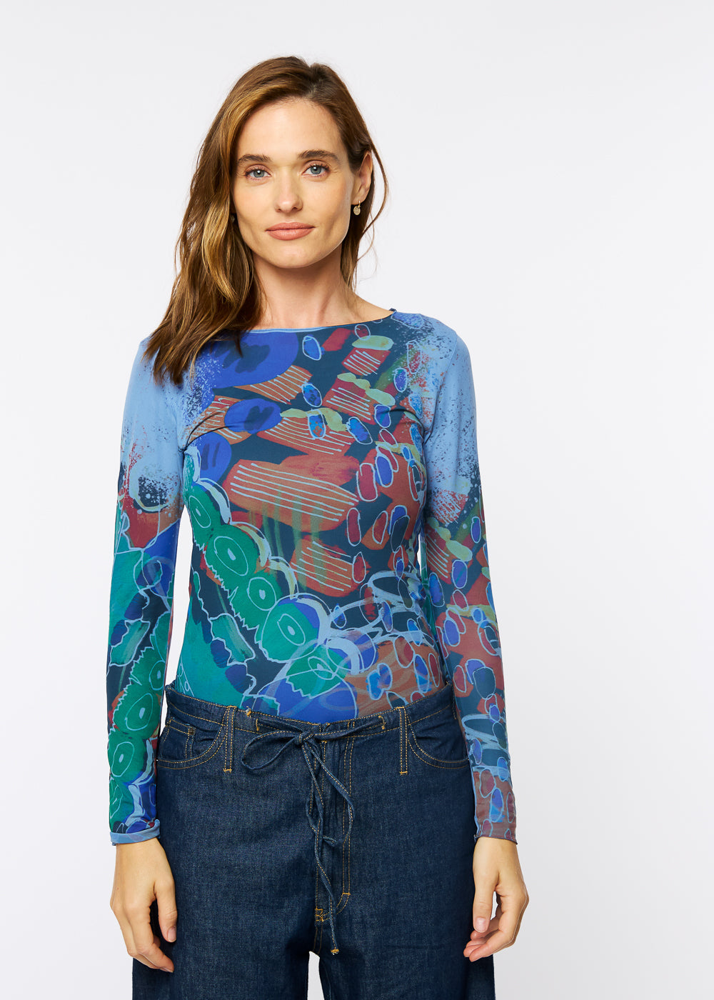Curious Coral Raw Edge Second Skin Top