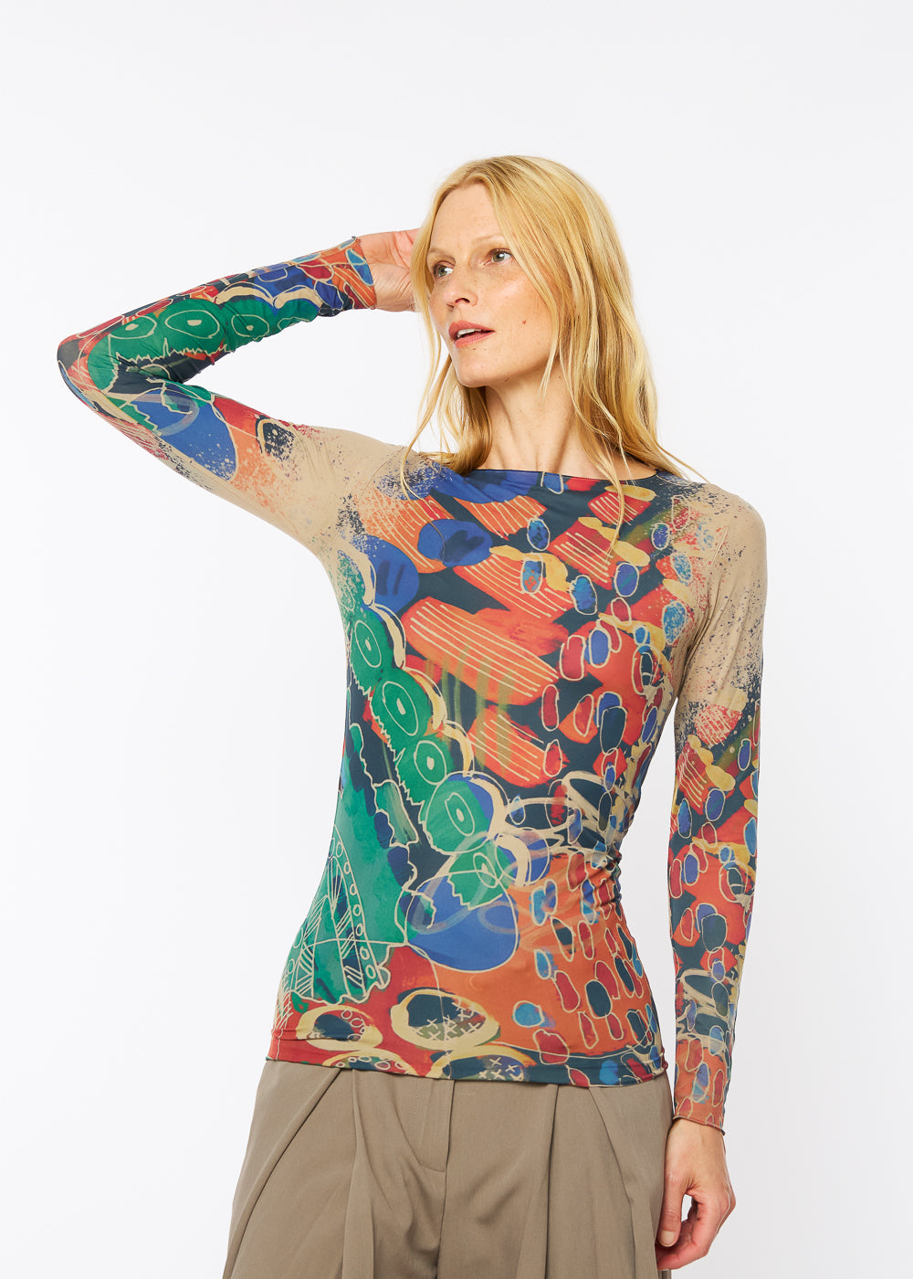 Curious Coral Raw Edge Second Skin Top
