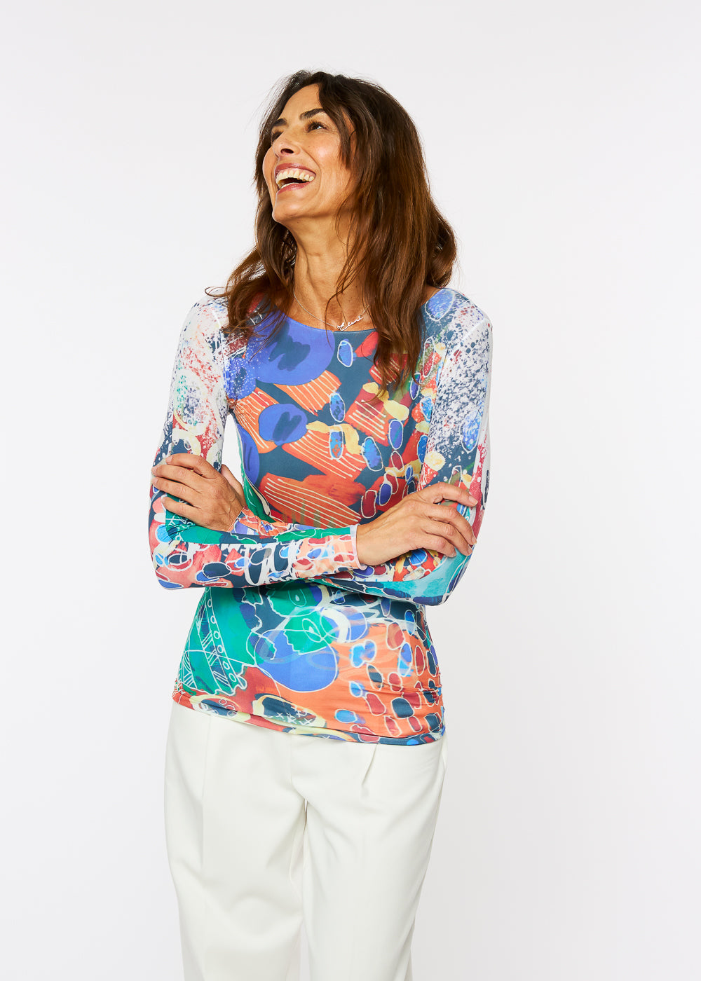 Curious Coral Raw Edge Second Skin Top