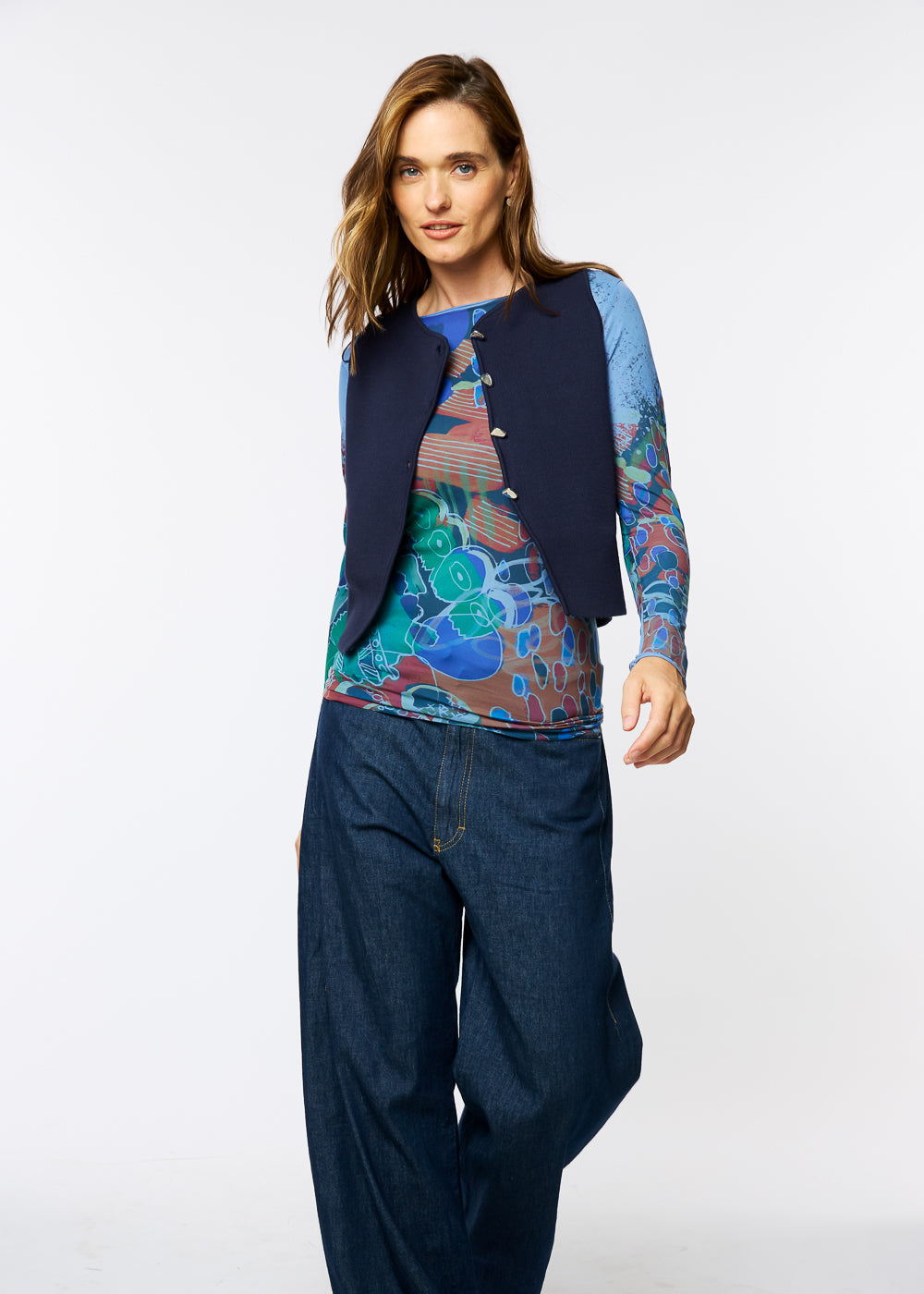 Curious Coral Raw Edge Second Skin Top