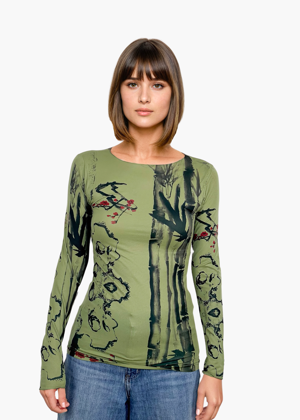 Bamboo Second Skin Raw Edge Top - In Stock