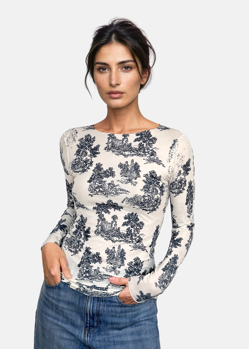 Toile Second Skin Raw Edge Top - In Stock