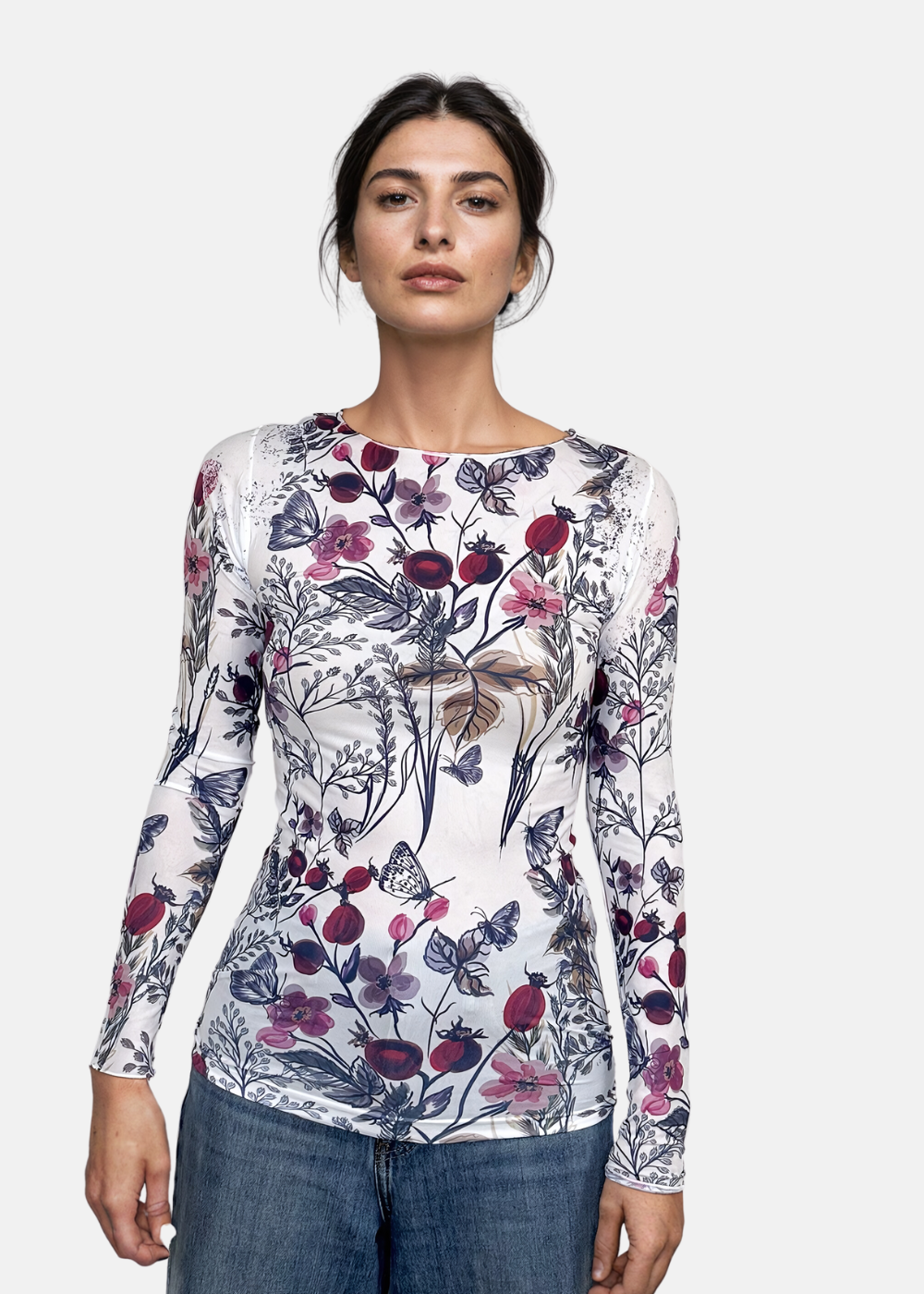 Hello Blossom Second Skin Raw Edge Top - In Stock