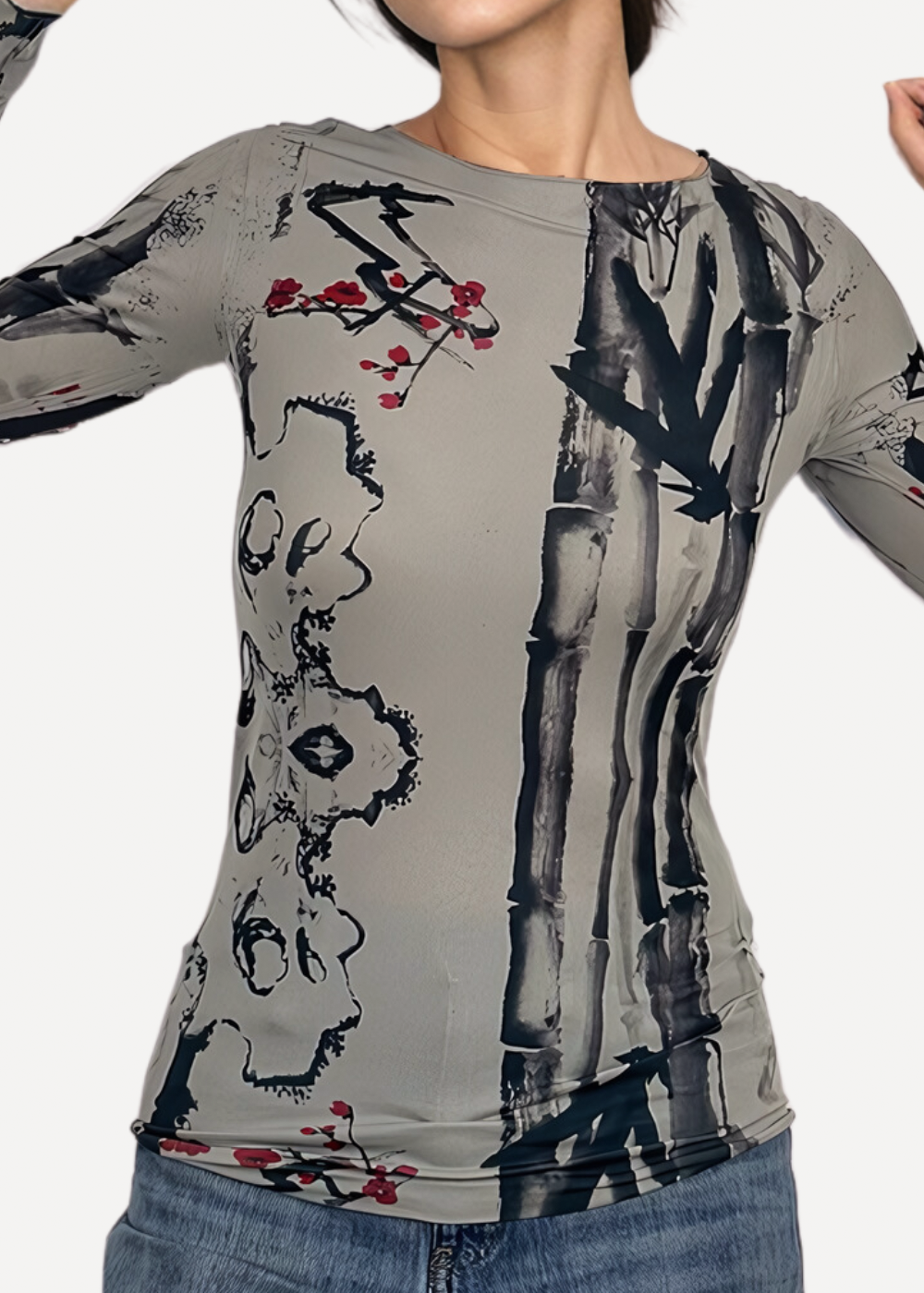 Bamboo Second Skin Raw Edge Top - In Stock