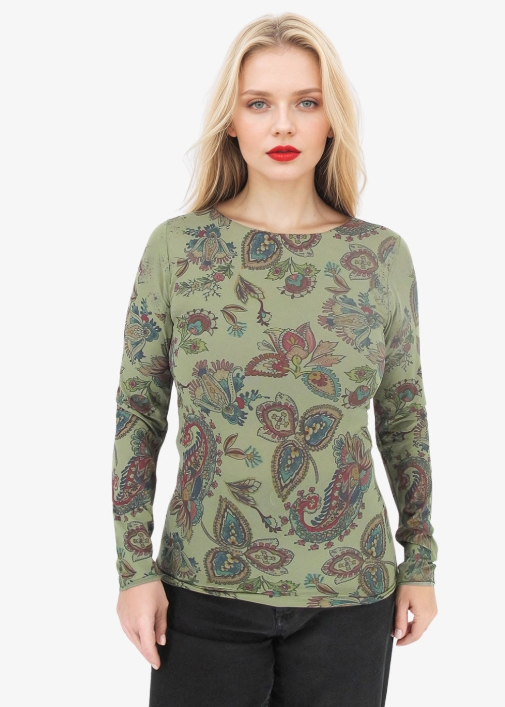 Paisley Second Skin Raw Edge Top - In Stock