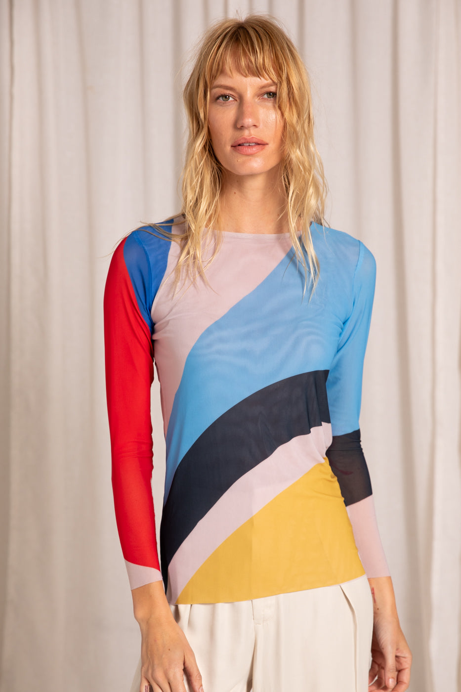 Color Block - Florence Double Sheer Top - In Stock