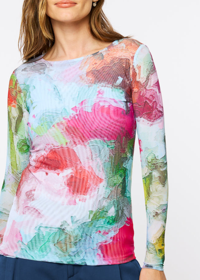 Botanical Blur - Florence Double Sheer Top - In Stock