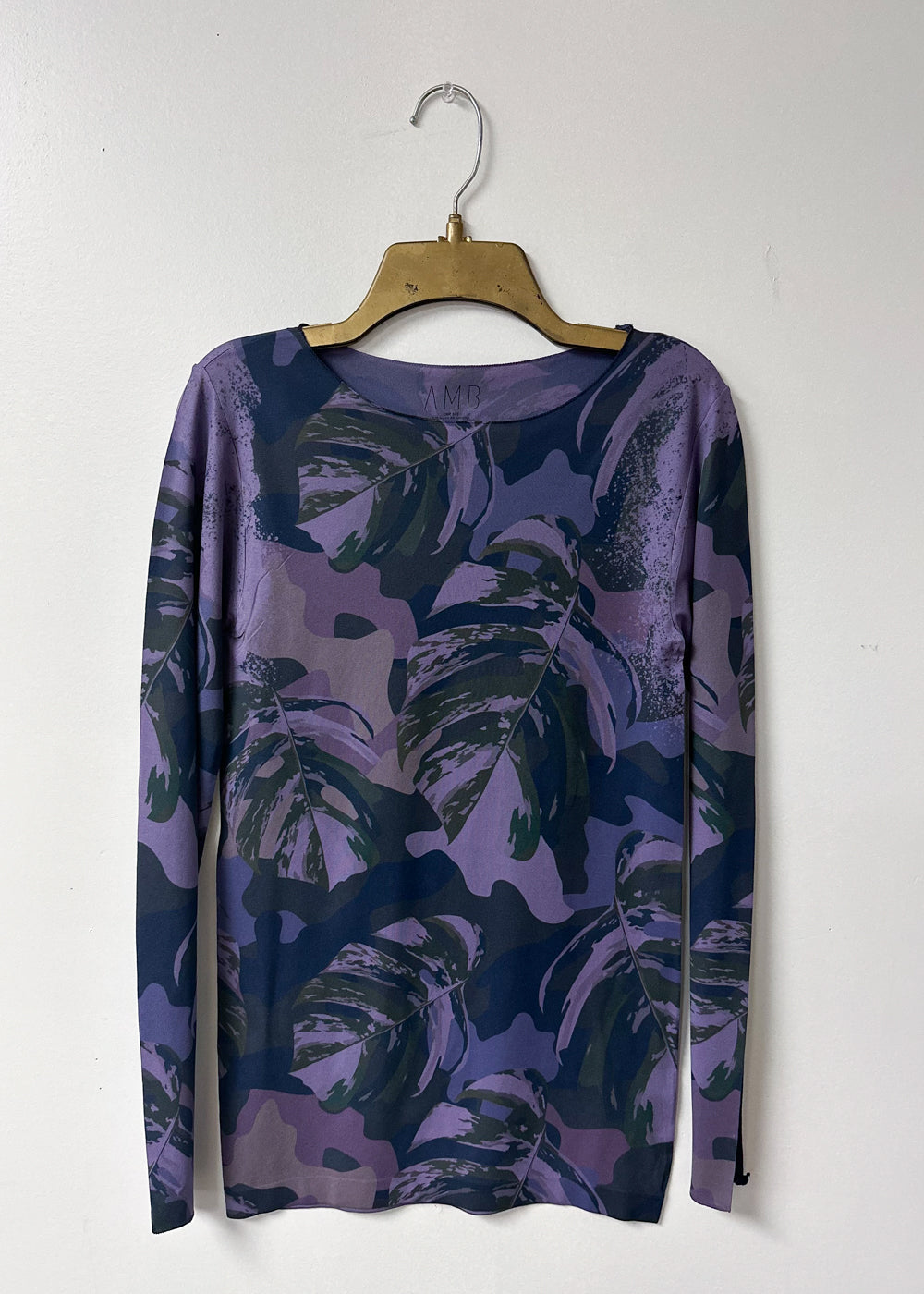 Jungle Camo Second Skin Raw Edge Top - In Stock