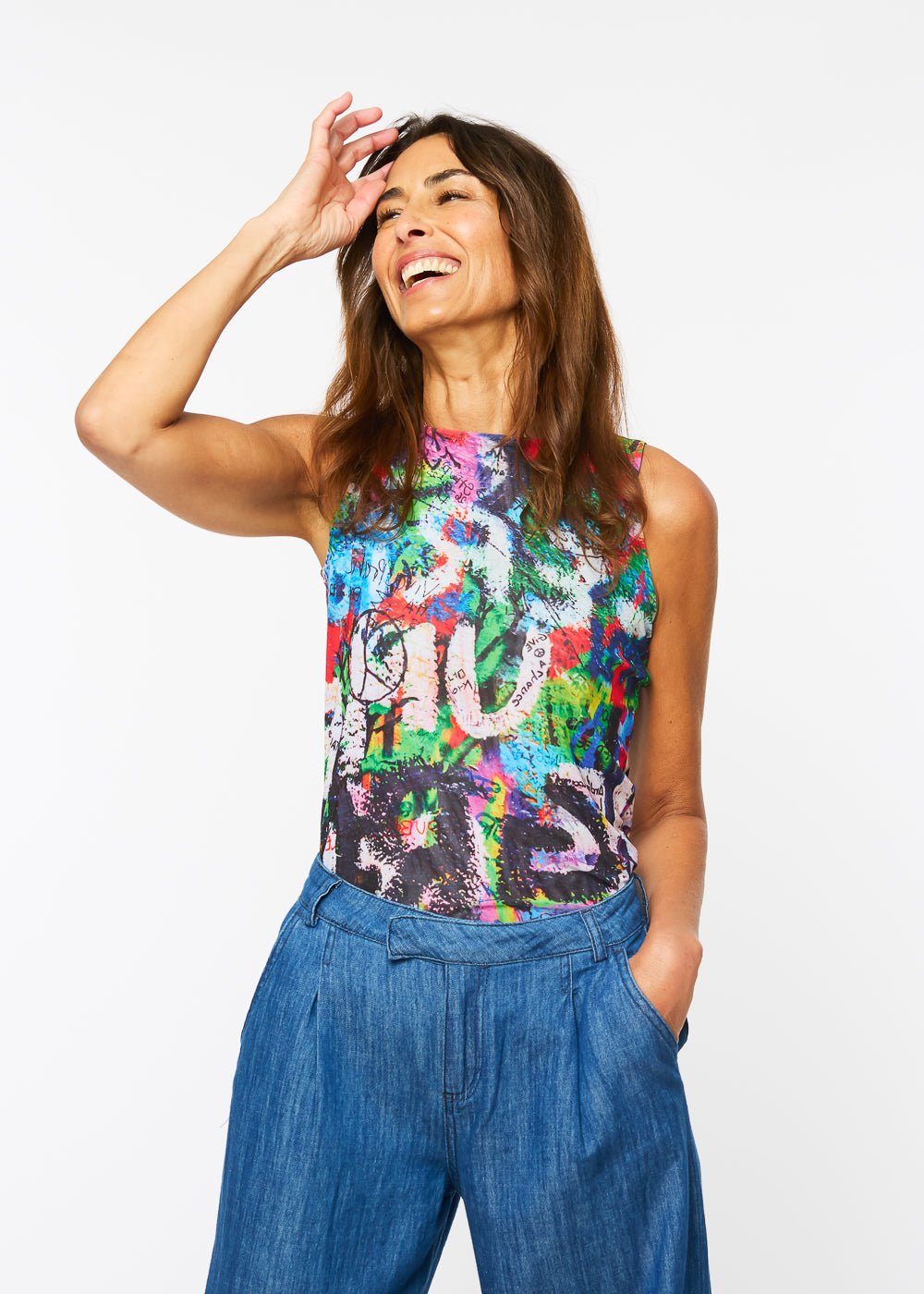 Peace & Love - Florence Solid Double Sheer Tank Top