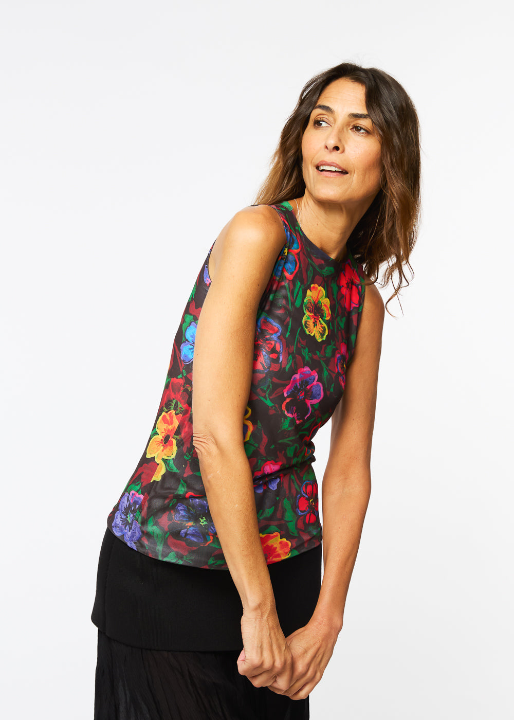 Velvet Bloom - Florence Solid Double Sheer Tank Top - In Stock