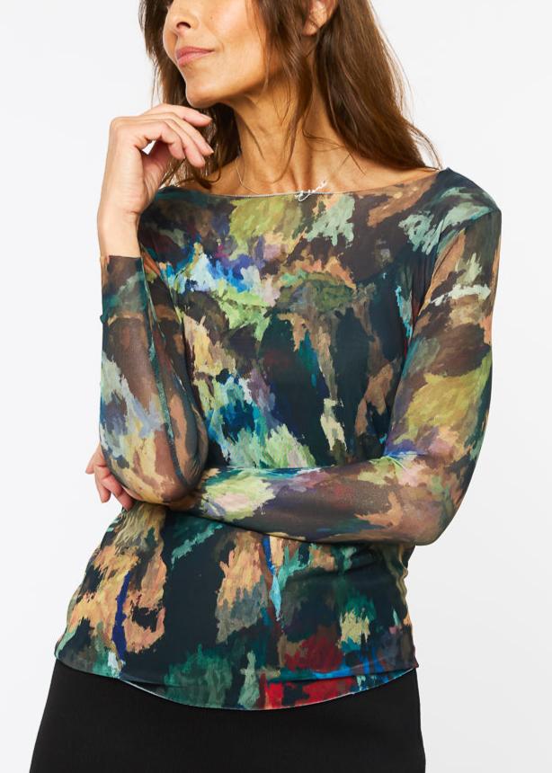 Midnight Garden - NudiTee Sheer Top - In Stock