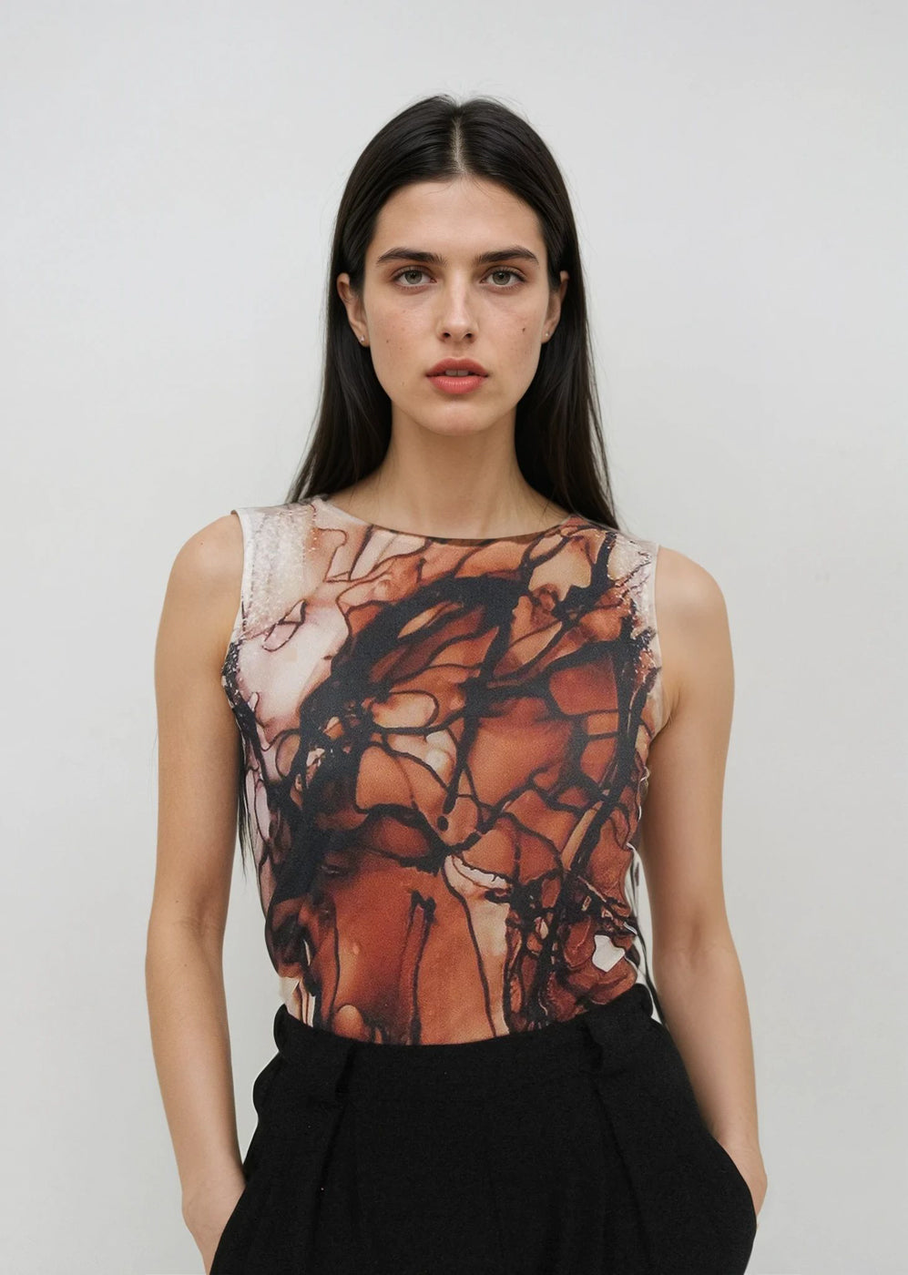 Florence Double Sheer Tank Top - Prints