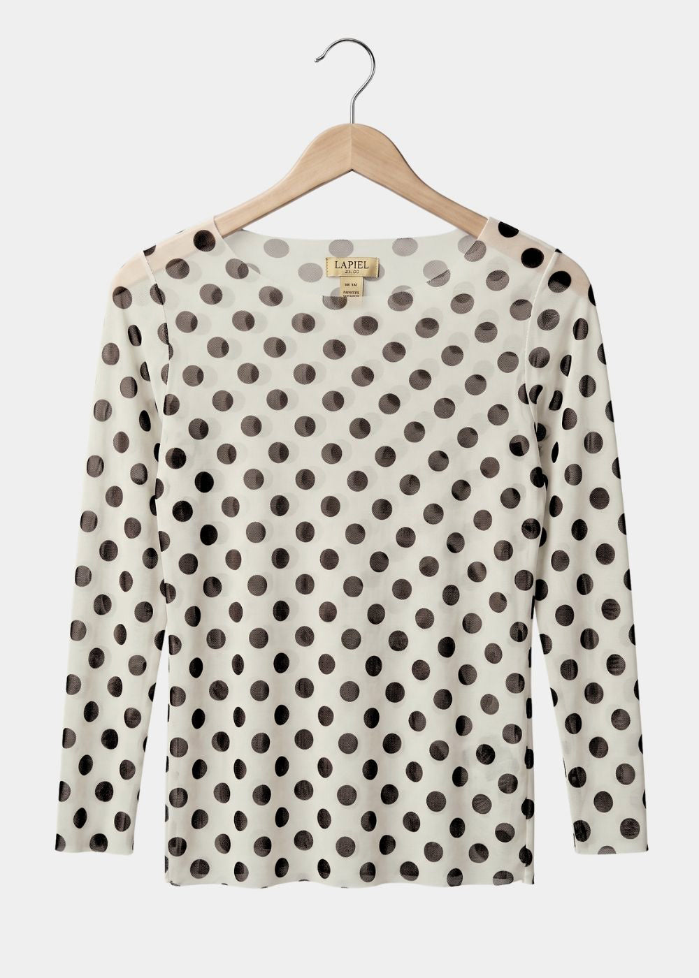 Polka Dot on Off-White - NudiTee Sheer Top