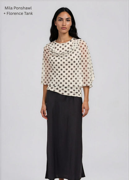 Mila Ponshawl in Polka Dot on Off-White