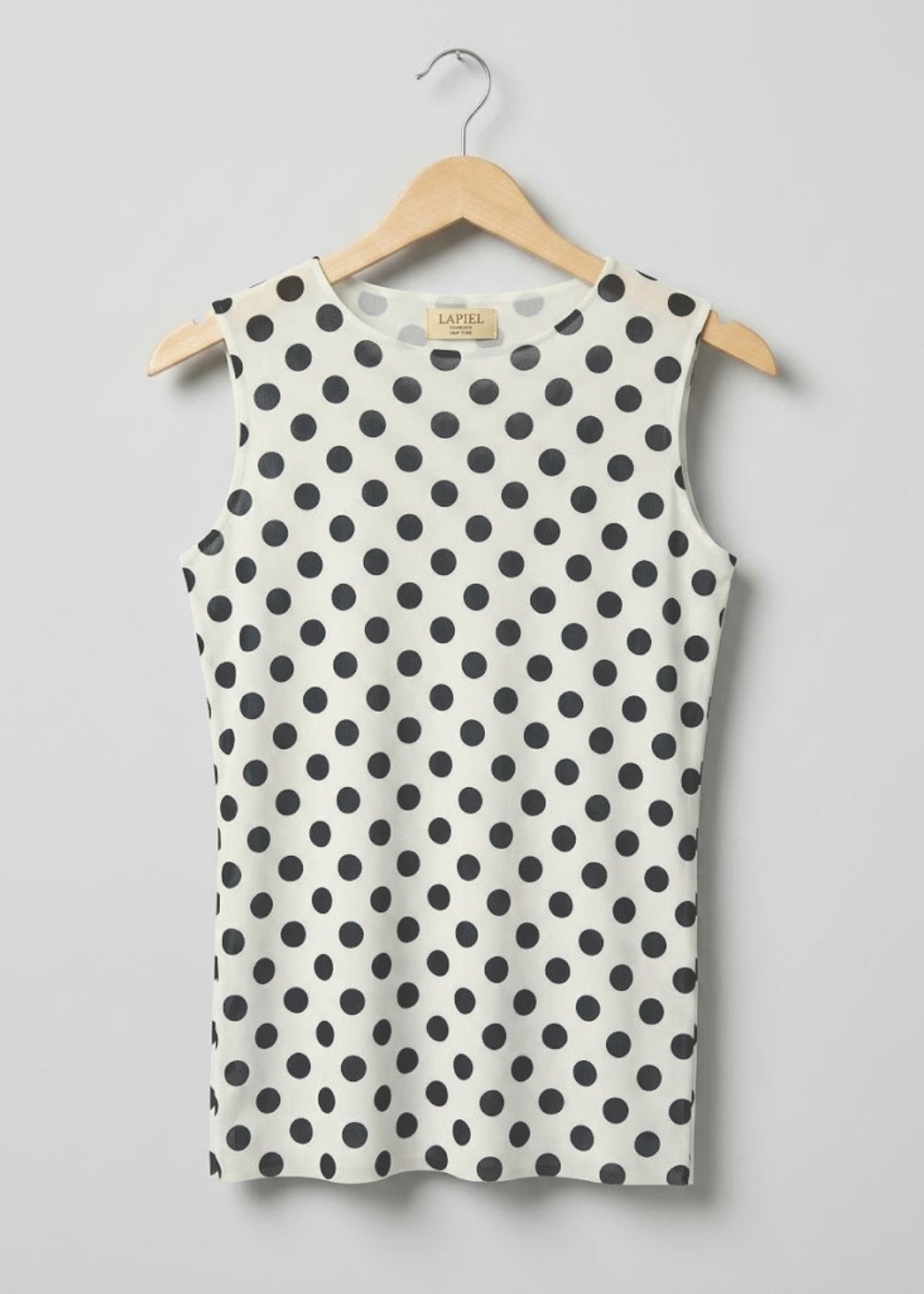 Polka Dot on Off-White - Florence Mesh Tank Top