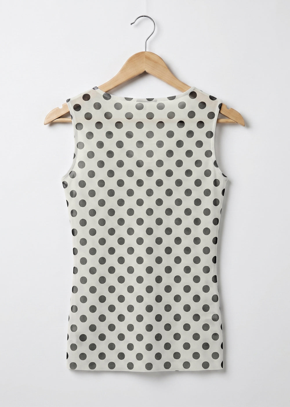 Polka Dot on Off-White - Florence Mesh Tank Top