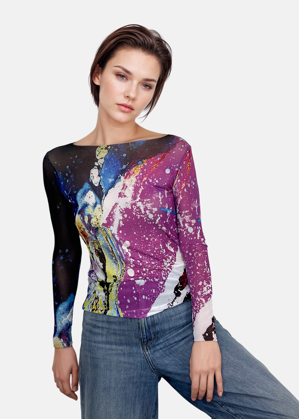 Cosmic - NudiTee Sheer Top - In Stock