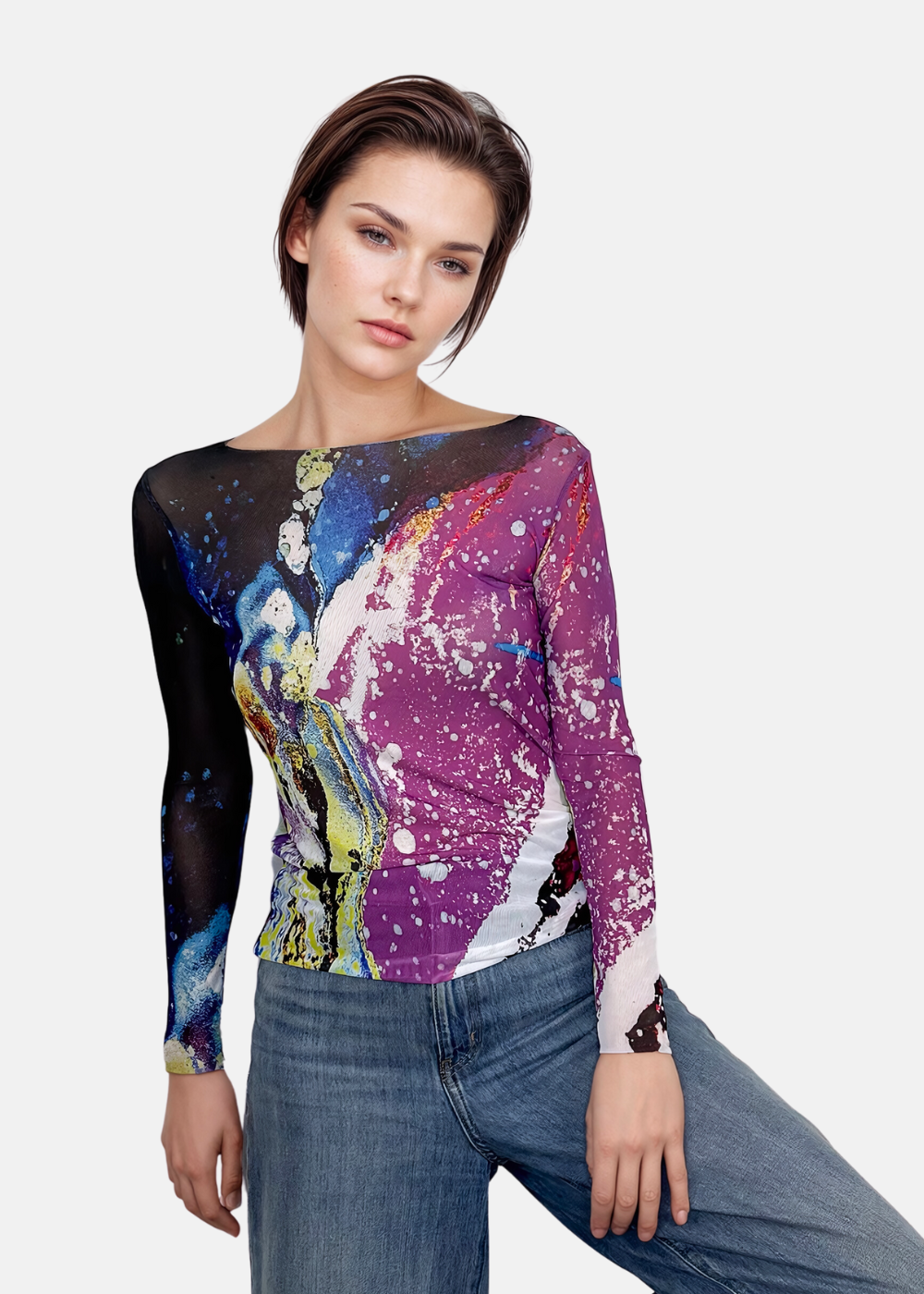 Cosmic - NudiTee Sheer Top