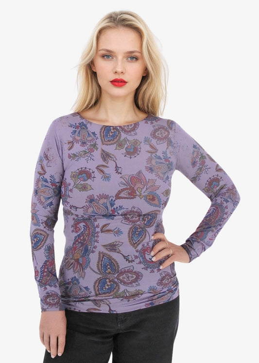 Paisley Second Skin Raw Edge Top - In Stock