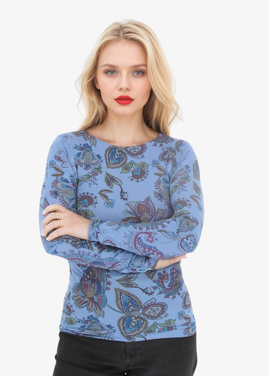 Paisley Second Skin Raw Edge Top - In Stock