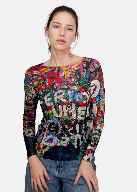 Peace & Love - NudiTee Sheer Top - In Stock