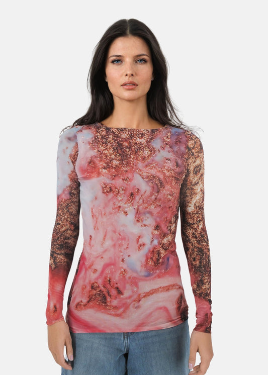 Pink Galaxy - Florence Double Sheer Top - In Stock