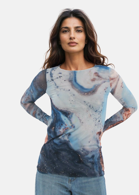 Blue Galaxy - Florence Double Sheer Top