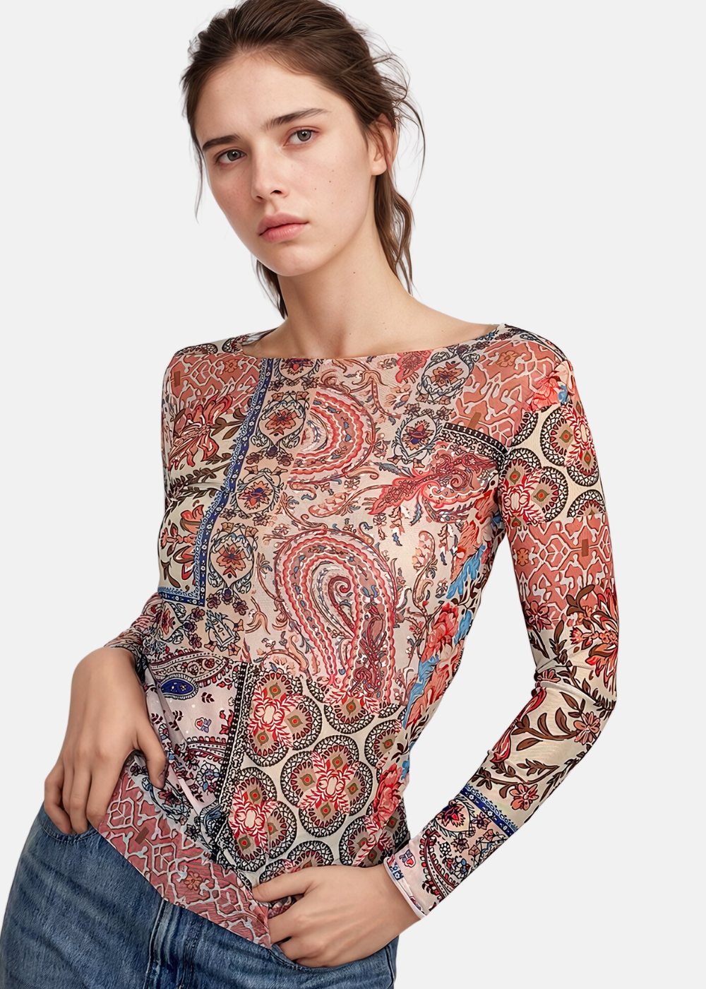 Pretty Paisley - NudiTee Sheer Top