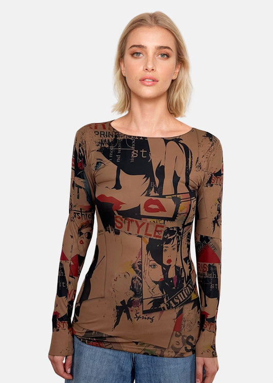 In Vogue Second Skin Raw Edge Top - In Stock
