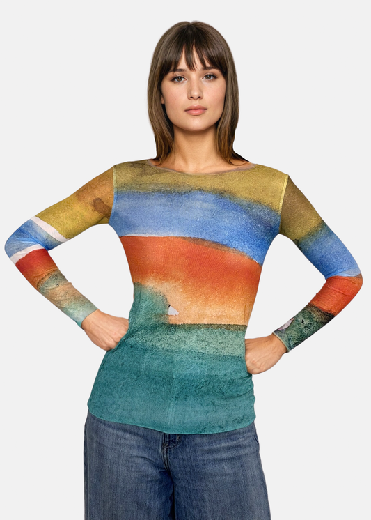Sunset- NudiTee Sheer Top - In Stock