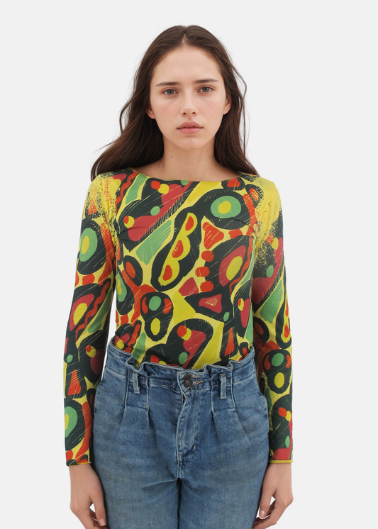 60's Second Skin Raw Edge Top - In Stock