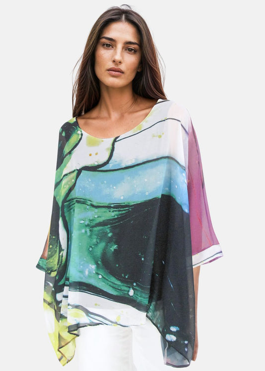 Capri Poncho in Sea Glass