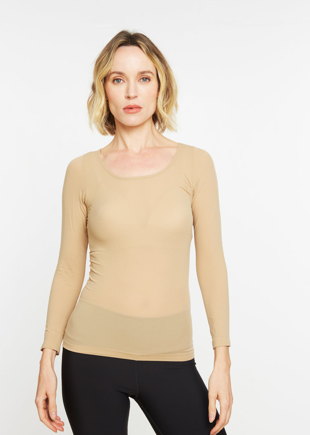 Solid Scoop Neck Second Skin Top