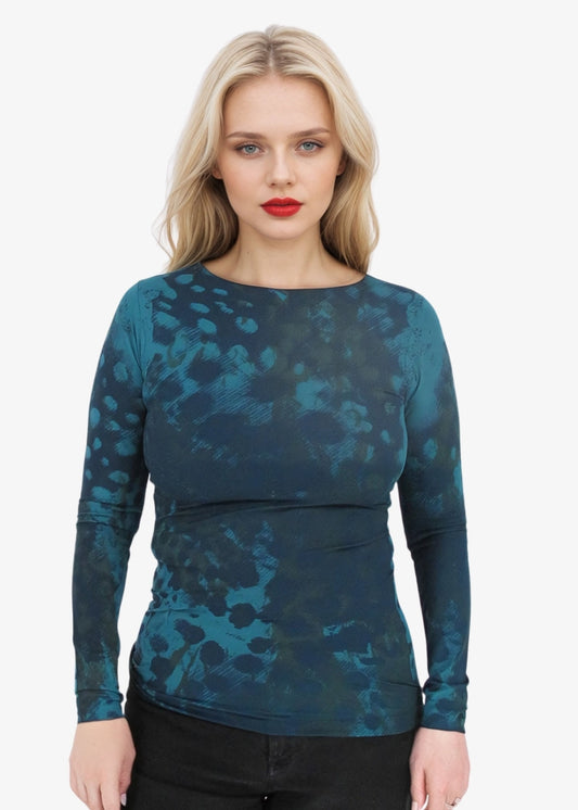 Tortoiseshell Second Skin Raw Edge Top - In Stock