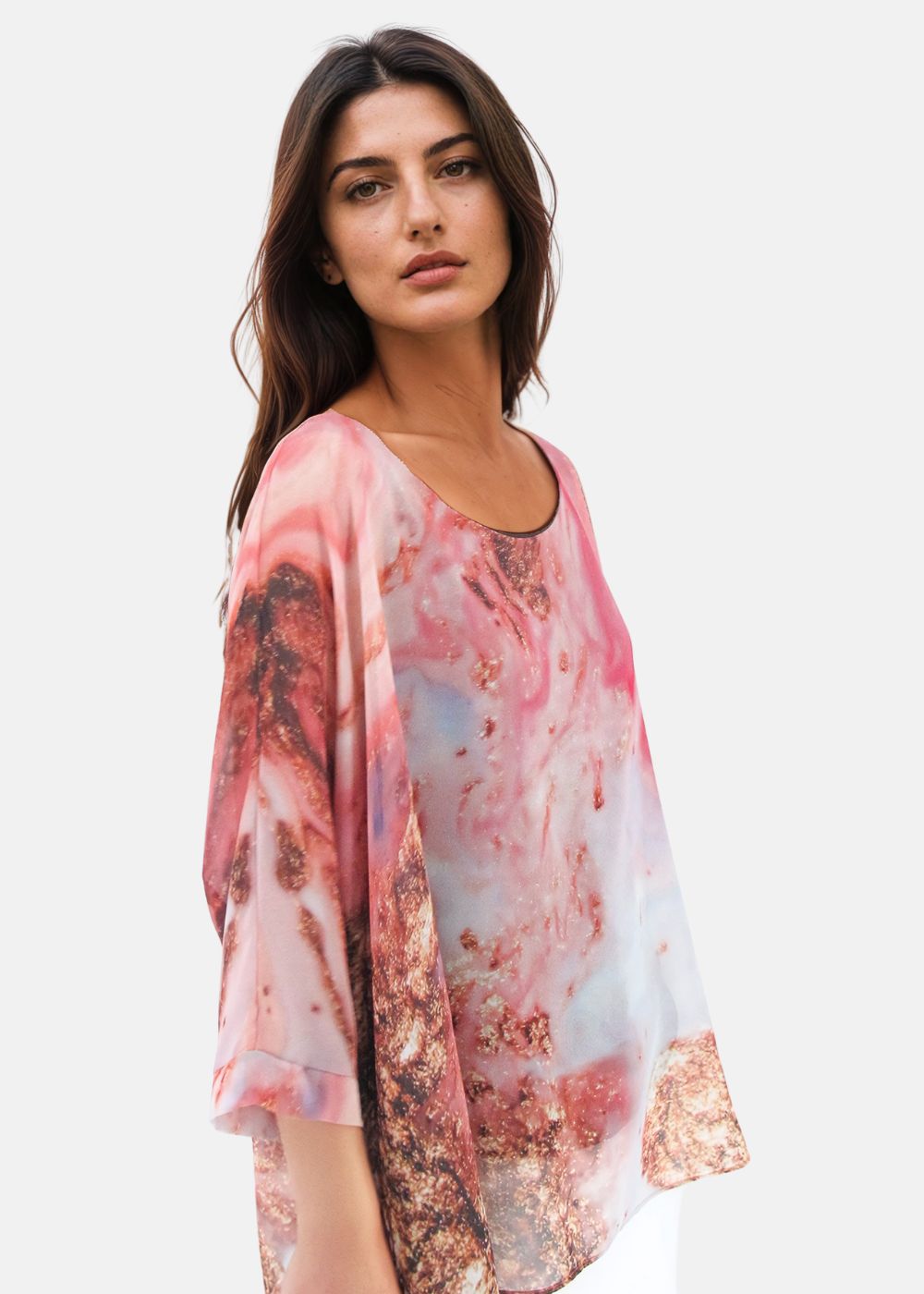 Capri Poncho in Pink Galaxy - In Stock